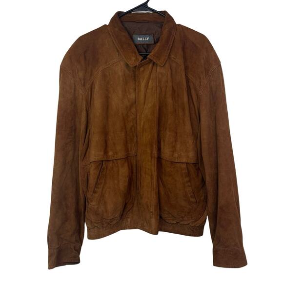 Bally of Switzerland Other - Bally VTG Men’s 100% Real Leather Suede Bomber Jacket Size 42 Brown Italy Made